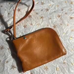 GAP Cognac Leather Wristlet Wallet